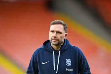 Birmingham City 'nin John Eustace teknik direktörü Bloomfield Road' a 10 Aralık 2022 'de Blackpool-Birmingham City maçından önce ulaştı.