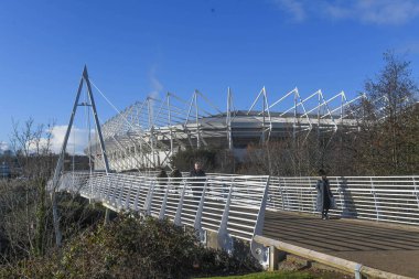 Swansea.com Stadyumu 'nun genel görünümü, 10 Aralık 2022 tarihinde Swansea City ile Norwich City arasında oynanan Sky Bet Şampiyonası maçı sırasında Swansea.com Stadyumu, Swansea.com, İngiltere