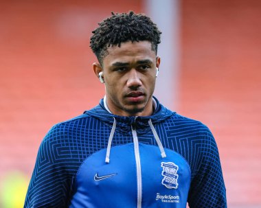 Birmingham City 'den George Hall # 35, 10 Aralık 2022' de Bloomfield, Blackpool 'da Blackpool-Birmingham City maçında Bloomfield Roadduring the Sky Bet Şampiyonası' na vardı.