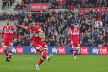 Middlesbrough 'dan Tommy Smith 10 Aralık 2022' de Middlesbrough, İngiltere 'deki Riverside Stadyumu' nda oynanan Middlesbrough - Luton Town maçında kroşe vuruşunu yaptı.