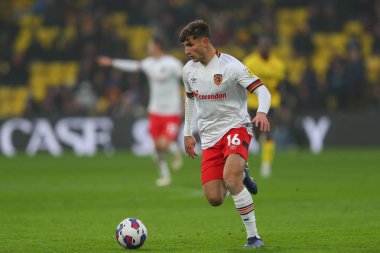 Hull City 'den Ryan Longman 11 Aralık 2022' de Watford vs Hull City 'nin Vicarage Road, Watford, Birleşik Krallık' ta oynanan Sky Bet Şampiyonası maçında iş başında.