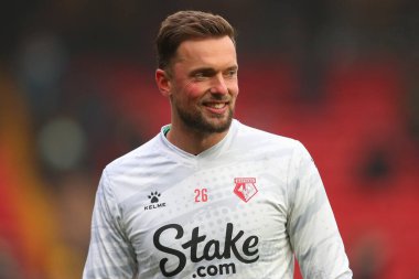 Watford 'dan Ben Hamer # 26. Maç öncesi ısınma maçı öncesinde Watford vs Hull City Vicarage Road, Watford, İngiltere, 11 Aralık 2022