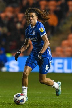 Birmingham City 'den Hannibal Mejbri 10 Aralık 2022' de Bloomfield Road, Blackpool 'da oynanan Blackpool-Birmingham City maçında 6.