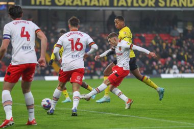Hull City 'den Regan Slater 11 Aralık 2022' de Watford vs Hull City 'de oynanan Sky Bet Şampiyonası maçında gol atma şansı yakaladı.