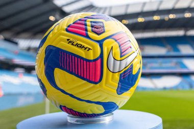 İngiltere Etihad Stadyumu 'nda Manchester City United Women' a karşı 11 Aralık 2022 'de oynanan FA Kadınlar Süper Ligi maçından önce Bayanlar Süper Ligi topunun oynandığı maç.