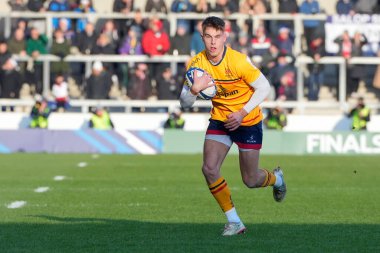 Ethan McIlroy # 14 Ulster Rugby Avrupa Şampiyonlar Kupası B Grubu karşılaşmasında Satış Köpekbalıkları Ulster Rugby 'ye karşı AJ Bell Stadyumu, Eccles, İngiltere, 11 Aralık 2022