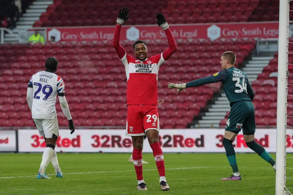 Chuba Akpom Van Middlesbrough Reageert Tijdens Sky Bet Championship Match — Stockfoto