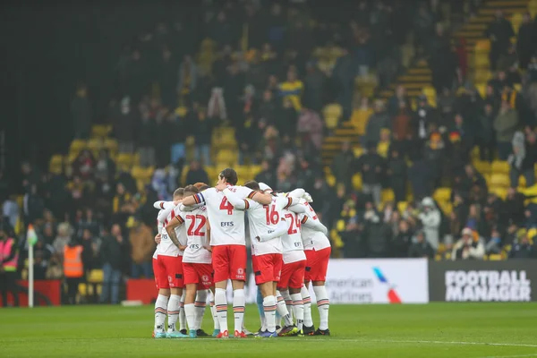 Hull City oyuncuları 11 Aralık 2022 'de Watford vs Hull City Vicarage Road, Watford, İngiltere' de oynanan Sky Bet Şampiyonası karşılaşmasında bir araya geldiler.