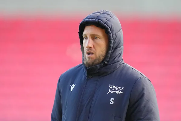 Sale Sharks Sale Sharks Inspects Pitch European Champions Cup Match — 스톡 사진