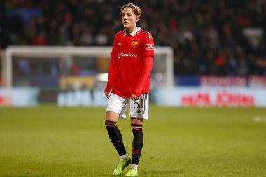 Manchester United 'ın Charlie Savage # 51' i Papa John 's Trophy maçı sırasında Bolton Wanderers Manchester United U21' e karşı Bolton Stadyumu, Bolton Üniversitesi, Birleşik Krallık, 13 Aralık 2022