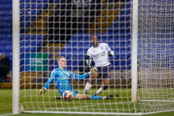 Oladapo Afolayan Bolton Wanderers Marca Gol Para Hacerlo Durante Partido — Foto de Stock