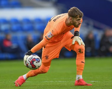 Blackpool 'dan Daniel Grimshaw # 32 Sky Bet Şampiyonası maçında Cardiff City - Blackpool, Cardiff City Stadyumu, İngiltere, 17 Aralık 2022