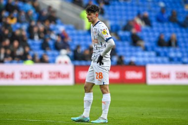 Cardiff City Stadyumu, Cardiff, İngiltere 'de 17 Aralık 2022' de oynanan ve Blackpool 'a karşı oynanan Gökyüzü İddia Şampiyonası maçında Blackpool' dan Charlie Patino # 28.