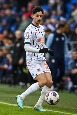Cardiff City Stadyumu, Cardiff, İngiltere 'de 17 Aralık 2022' de oynanan ve Blackpool 'a karşı oynanan Gökyüzü İddia Şampiyonası maçında Blackpool' dan Charlie Patino # 28.