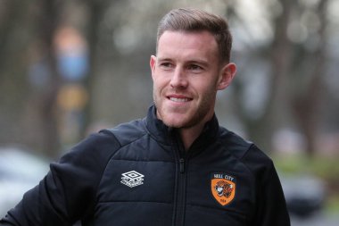 Hull City 'den Callum Elder # 3, 17 Aralık 2022' de Hull City - Sunderland maçının öncesinde MKM Stadyumu 'na vardı.