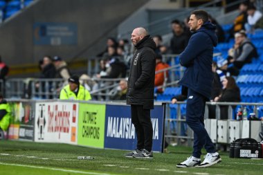 Cardiff City Stadyumu, Cardiff, İngiltere 'de 17 Aralık 2022' de oynanan Cardiff City - Blackpool maçında Blackpool 'un teknik direktörü Michael Appleton