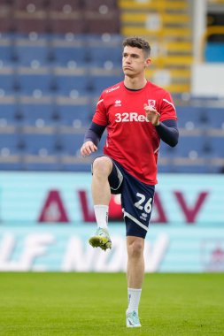 Darragh Lenihan # 26 Middlesbrough Gökyüzü İddia Şampiyonası maçından önce ısınıyor Burnley - Middlesbrough Turf Moor, Burnley, İngiltere, 17 Aralık 2022