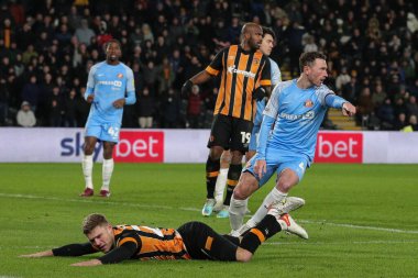 Hull City 'den Regan Slater 17 Aralık 2022' de Hull City, Hull, İngiltere 'deki MKM Stadyumu' nda oynanan Sky Bet Şampiyonası maçında penaltıyla yere serildi.