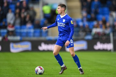 Cardiff City 'nin Gavin Whyte # 20' si, Cardiff City - Blackpool maçında Cardiff City Stadyumu, İngiltere, 17 Aralık 2022