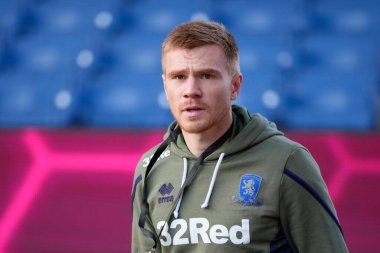 Middlesbrough 'dan Duncan Watmore 17 Aralık 2022' de Burnley ile Middlesbrough arasındaki Gökyüzü İddia Şampiyonası maçından önce sahaya çıkıyor.