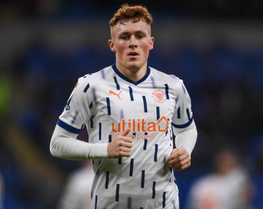 Cardiff City Stadyumu, Cardiff, İngiltere 'de 17 Aralık 2022' de oynanan Cardiff City-Blackpool maçında Blackpool 'dan Sonny Carey # 16.