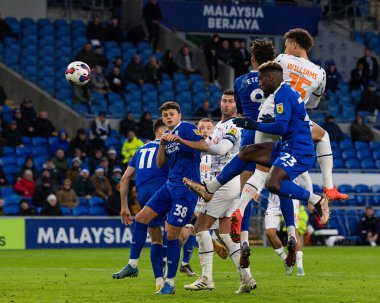 Blackpool 'dan Rhys Williams # 15, Cardiff City Stadyumu' ndaki Cardiff City - Blackpool maçında 17 Aralık 2022 'de Sky Bet Şampiyonluğu maçında golü kazandı.
