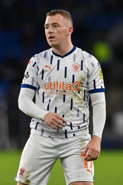 Blackpool 'lu Shayne Lavery 17 Aralık 2022' de Cardiff City Stadyumu 'nda oynanan Cardiff City-Blackpool maçında