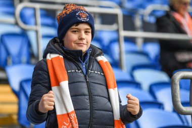 Cardiff City Stadyumu, Cardiff, İngiltere 'de 17 Aralık 2022' de oynanan Cardiff City-Blackpool maçından önce Blackpool taraftarları