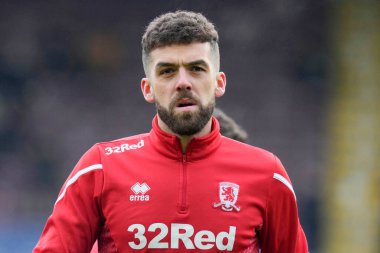 Middlesbrough 'dan Tommy Smith 17 Aralık 2022' de Burnley ile Middlesbrough arasındaki Gökyüzü İddia Şampiyonası maçından önce ısınıyor.