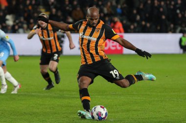 Yara izi: Hull City 'den 19. Estupin penaltı noktasından vuruyor ama 17 Aralık 2022' de MKM Stadyumu 'nda Hull City ve Sunderland maçında gol atamıyor.