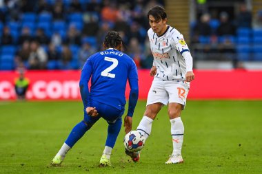 17 Aralık 2022 'de Cardiff City Stadyumu' nda oynanan Cardiff City-Blackpool maçında Blackpool 'dan Kenny Dougall # 12.