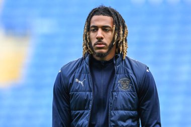 Blackpool 'dan Dominic Thompson # 23 Cardiff City Stadyumu' na, 17 Aralık 2022 'de Cardiff City, Cardiff Stadyumu' nda oynanan Cardiff City - Blackpool karşılaşması öncesinde vardı.