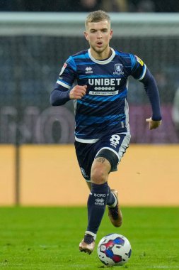 Middlesbrough 'dan Riley McGree # 8 Gökyüzü İddia Şampiyonası maçı Burnley' e karşı Middlesbrough Turf Moor, Burnley, Birleşik Krallık, 17 Aralık 2022