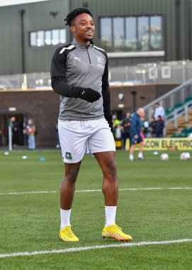 Plymouth Argyle forvet Niall Ennis (11), 17 Aralık 2022 'de İngiltere' nin Plymouth kentinde oynanan Sky Bet Lig 1 karşılaşmasında Plymouth Argyle ve Morecambe maçında ısındı.