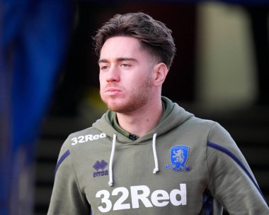 Middlesbrough 'lu Hayden Hackney 17 Aralık 2022' de Burnley ile Middlesbrough arasındaki Gökyüzü İddia Şampiyonası maçından önce sahaya çıktı.