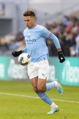 Manchester City 'den Morgan Rogers 17 Aralık 2022 tarihinde Etihad Kampüsü' nde Manchester City 'nin Girona' ya karşı oynadığı maçta...