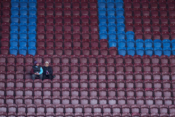 General view of  fans taking their seats early atTurf Moor before the Sky Bet Championship match Burnley vs Middlesbrough at Turf Moor, Burnley, United Kingdom, 17th December 2022