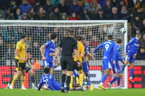 Rubn Neves Wolverhampton Wanderers Har Skuddveksling Fjerde Runde Carabao Cupen – stockfoto