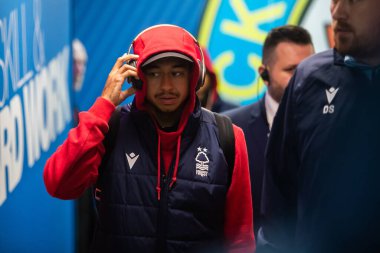 Nottingham Ormanı 11 numaralı Jesse Lingard, 21 Aralık 202 'de Ewood Park, Blackburn, İngiltere' de oynanan 4. tur Carabao Kupası karşılaşmasından önce Ewood Park 'a vardı.