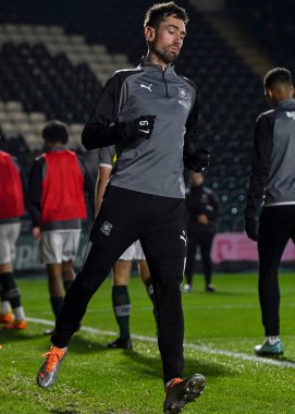 Plymouth Argyle (9), Papa John 's Trophy karşılaşmasında ısınma turu Plymouth Argyle, Home Park, Plymouth, İngiltere' de AFC Wimbledon 'a karşı, 21 Aralık 202