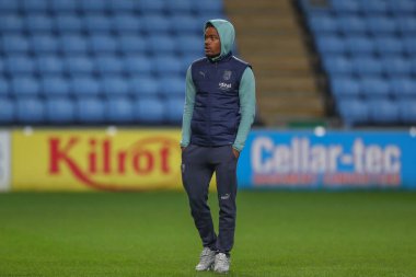 West Bromwich Albion 'dan Grady Diangana, Coventry Building Society Arena, Coventry, İngiltere, 21 Aralık 202' de Coventry City ve West Bromwich Albion arasındaki Sky Bet Şampiyonası maçından önce geldi.