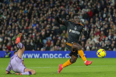 Leeds United 'ın 29 numaralı oyuncusu Wilfried Gnonto, 21 Aralık 202' de Leeds United 'ın Monaco' ya karşı oynadığı Elland Road, Leeds 'de oynanan Orta sezon dostluk maçında saldırdı.