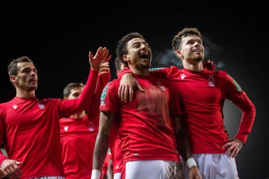 Nottingham Ormanı 'ndan Jesse Lingard, 21 Aralık 202' de İngiltere 'nin Blackburn kentinde oynanan dördüncü tur Carabao Kupası karşılaşmasında golünü kutluyor.