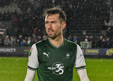 Plymouth Argyle (9) Papa John 's Trophy maçı sırasında Plymouth Argyle, Home Park, Plymouth, İngiltere' de AFC Wimbledon 'a karşı, 21 Aralık 202