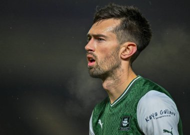 Plymouth Argyle (9) Papa John 's Trophy maçı sırasında Plymouth Argyle, Home Park, Plymouth, İngiltere' de AFC Wimbledon 'a karşı, 21 Aralık 202