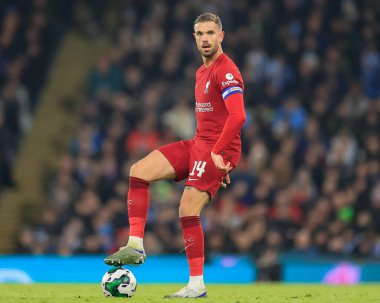 Liverpool 'dan Jordan Henderson # 14. Carabao Kupası Dördüncü Raundda Manchester City, Etihad Stadyumu' nda Liverpool 'a karşı, 22 Aralık 202