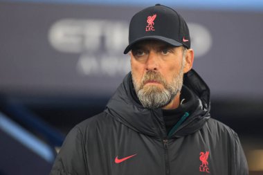 Liverpool teknik direktörü Jurgen Klopp, 22 Aralık 202 'de Etihad Stadyumu' nda Manchester City ile Liverpool arasındaki Carabao Kupası Dördüncü Raund karşılaşmasında