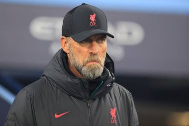 Liverpool teknik direktörü Jurgen Klopp, 22 Aralık 202 'de Etihad Stadyumu' nda Manchester City ile Liverpool arasındaki Carabao Kupası Dördüncü Raund karşılaşmasında