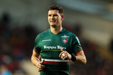 Leicester Tigers 'dan Freddie Burns Gallagher Premiership maçında Leicester Tigers, Gloucester Rugby' ye karşı Welford Road, Leicester, Birleşik Krallık 'ta 24 Aralık 202