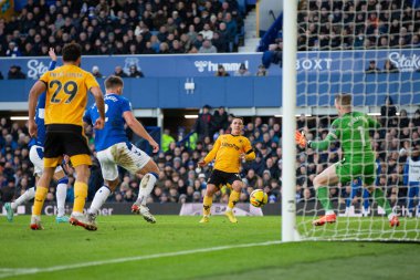 Wolverhampton Wanderers 'dan Daniel Podence 26 Aralık 202' de Goodison Park, Liverpool 'da oynanan Premier League maçında Everton Wolverhampton Wanderers' a karşı 1-1 berabere kaldı.